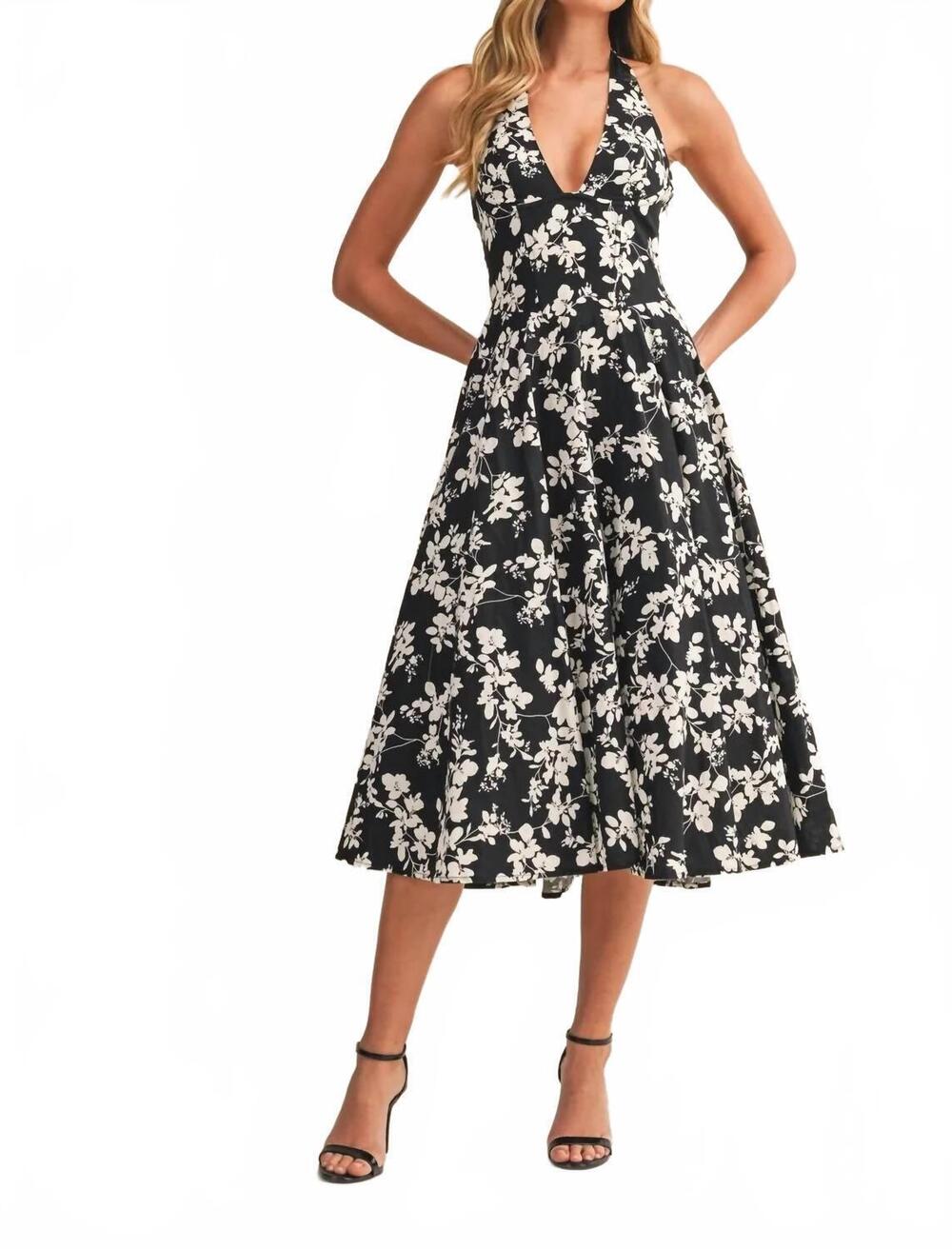 NEW KLESIS garden gala midi dress in multi